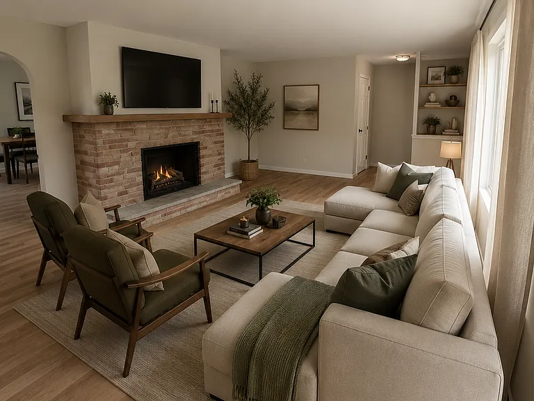 Staged Upper-Level Living Room