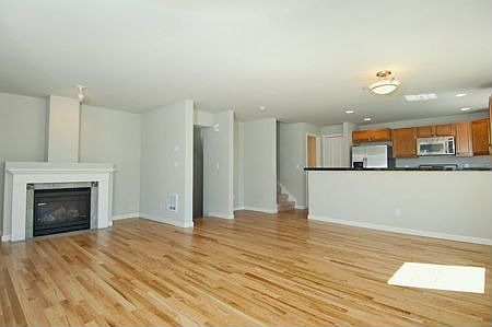 Open living room to kitchen