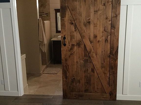 Barn door to master bath