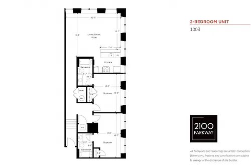 Floor plan Two Bedroom