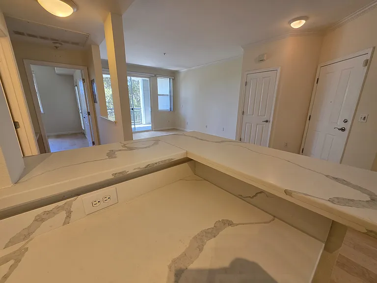 View from kitchen to living/dining rooms