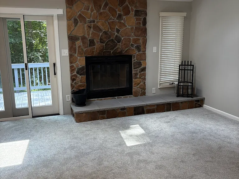 Living room with vaulted ceiling