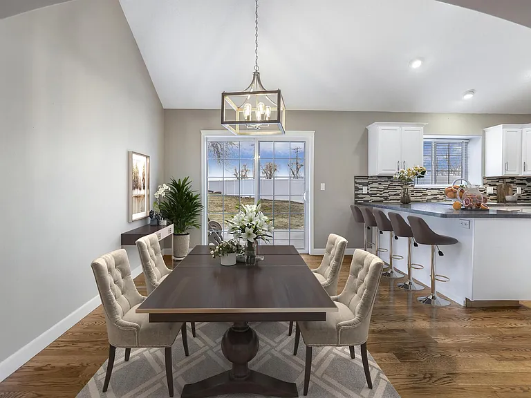 dining area and breakfast bar, staged