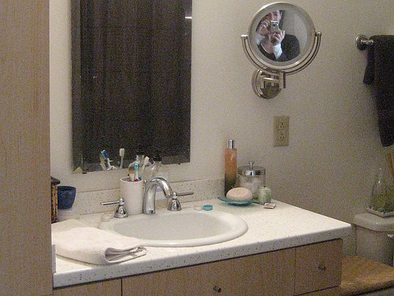 tile floors, marble counter