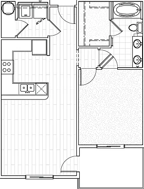 One Bedroom, One Bathroom A2 Floor Plan One Bedroom, One Bathroom A2 Floor Plan