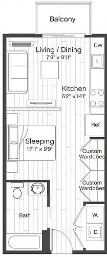 Floor plan Studio-S1
