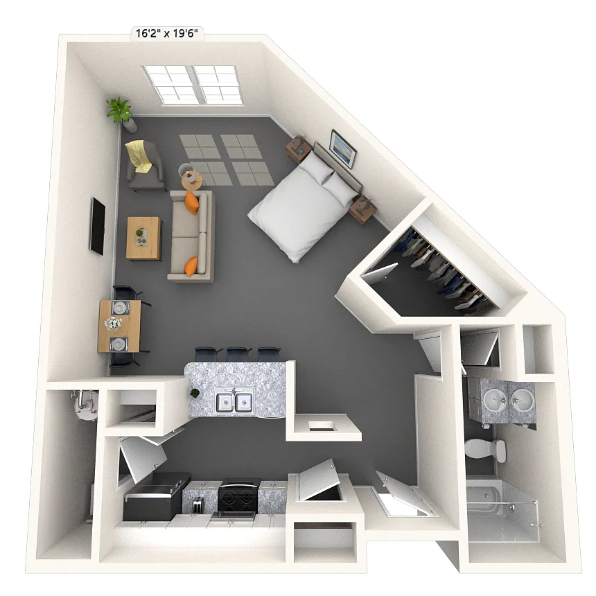 Floor plan Studio 0x1 665-754 SF