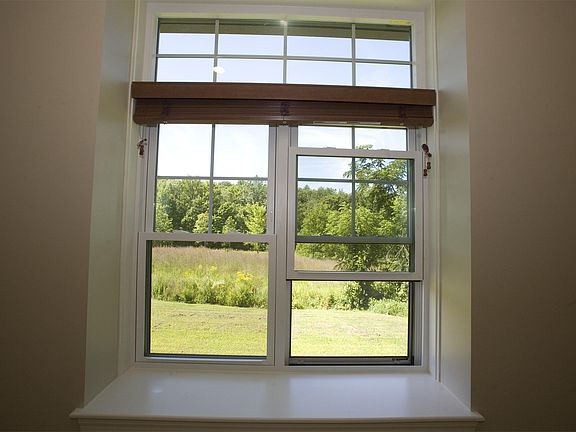 Meadow view from living room and both bedrooms