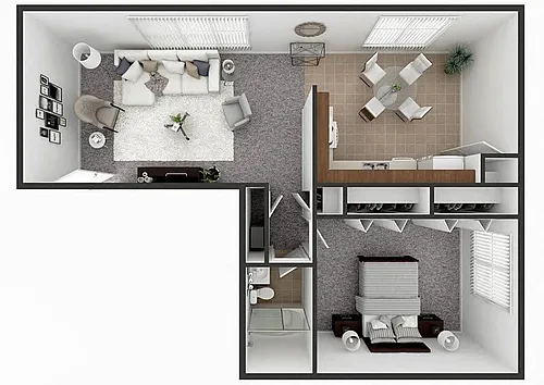 Floor plan 1 Bedroom 1 Bath 780 sq ft
