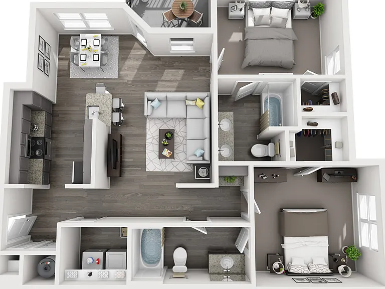 Atlantic At Grand Oaks - B-2- 2x2 - 2 Beds - 2 Baths - 1169 Sq. ft.