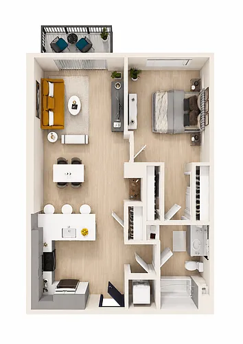 Floor plan A1 - One Bedroom