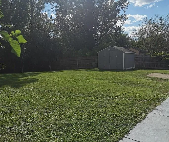 Big backyard with shed