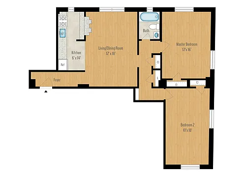 Floor plan 2 Bedrooms