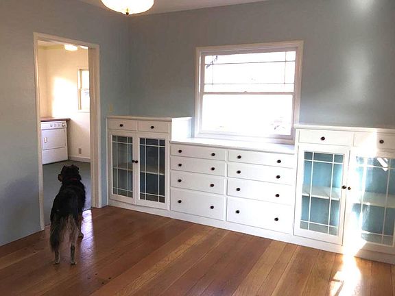 Dining room built-ins, and my dog.