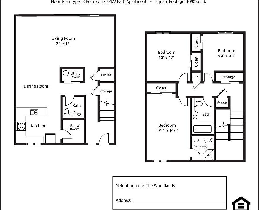 3 Bedroom Woodland floor plan
