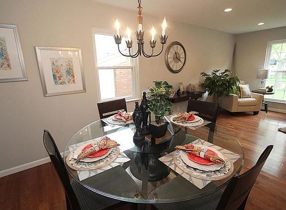 Dining room and living room have hardwood floors