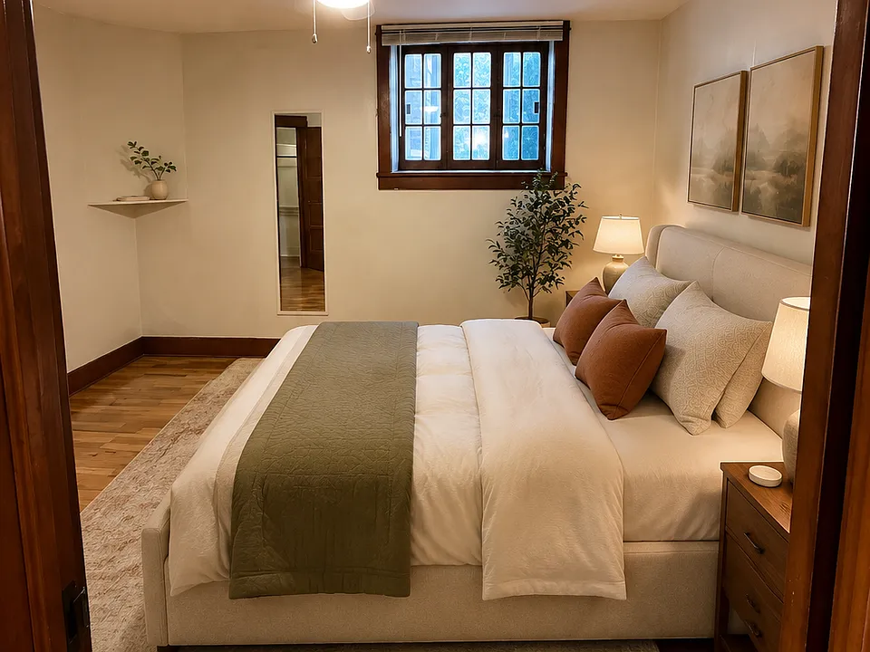 Bedroom staged
