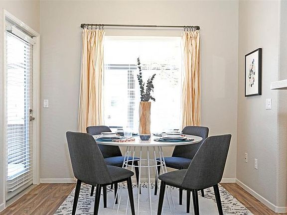 Separate dining spaces are perfect for a weekday meal or can