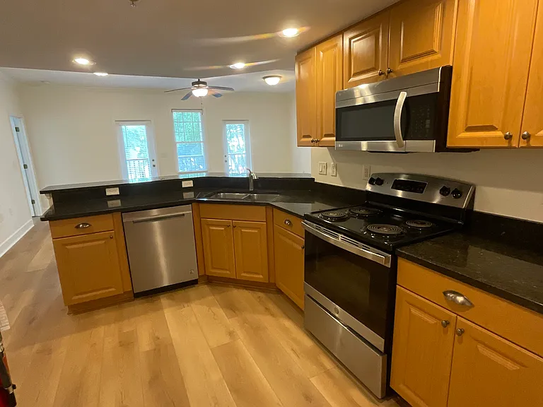 All new flooring through the apartment