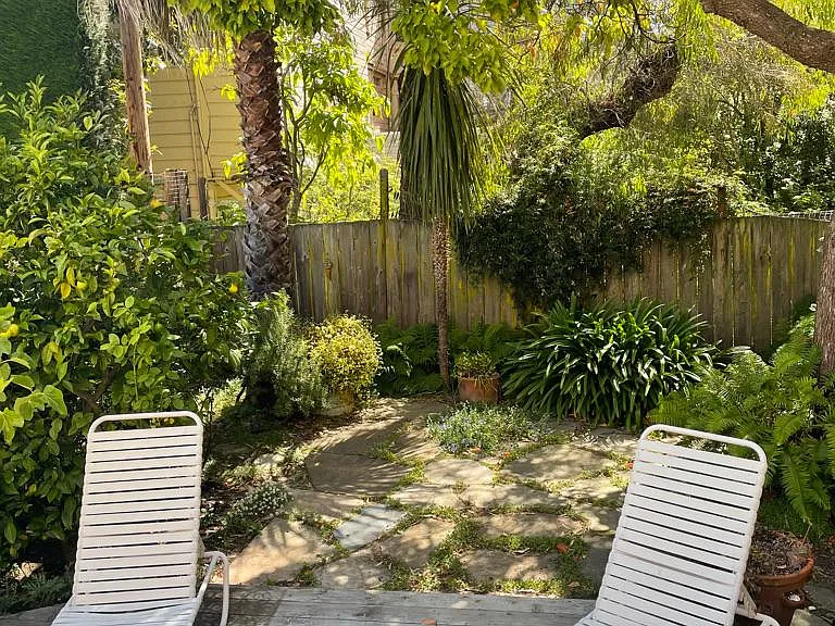 Private back yard patio and deck, shared with upstairs tenant