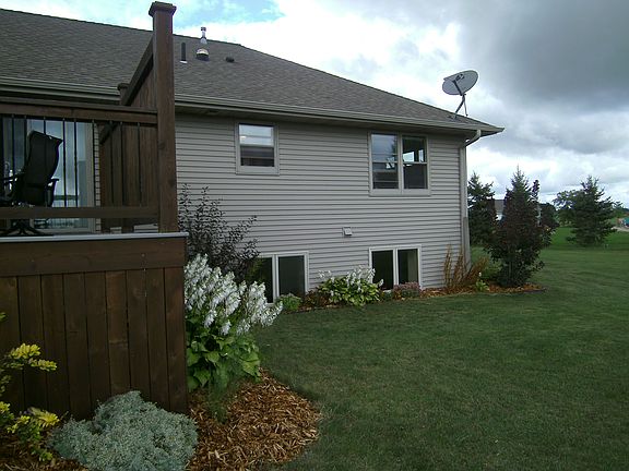 landscaped back yard