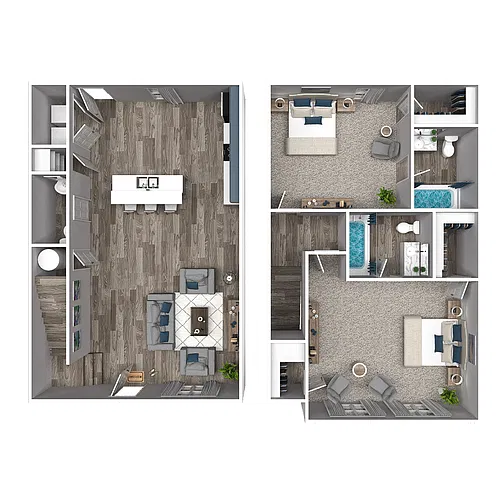 Floor plan 2 Bedroom 2.5 Bath