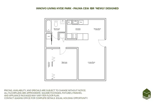 Floor plan Palma Ceia Designer 1 Bedroom