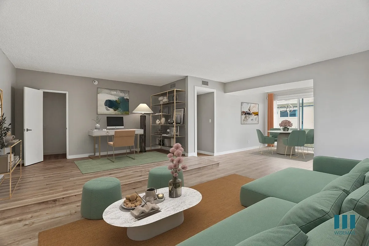 Open-Concept Dining, Living Room, and Office Space - Gorham Air by Wiseman