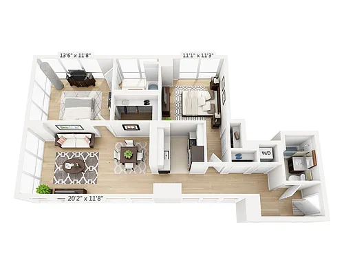 Floor plan Two Bedroom (B2B-805)