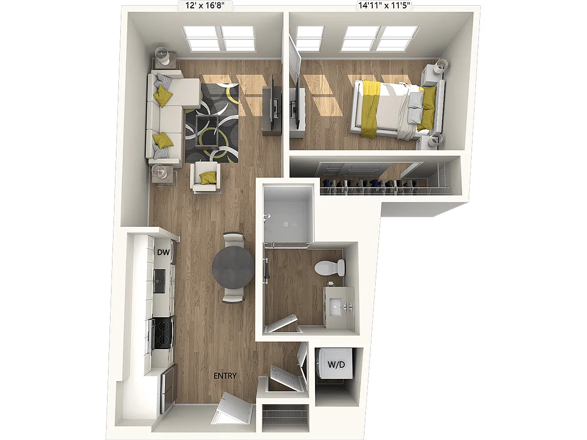 Floor plan A2-FinishI-722sf