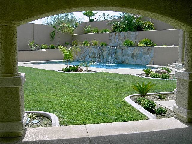 Pool & Waterfall from Patio