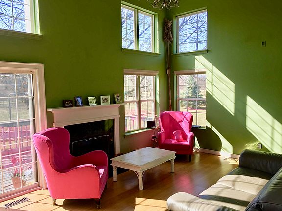 Living room and fireplace