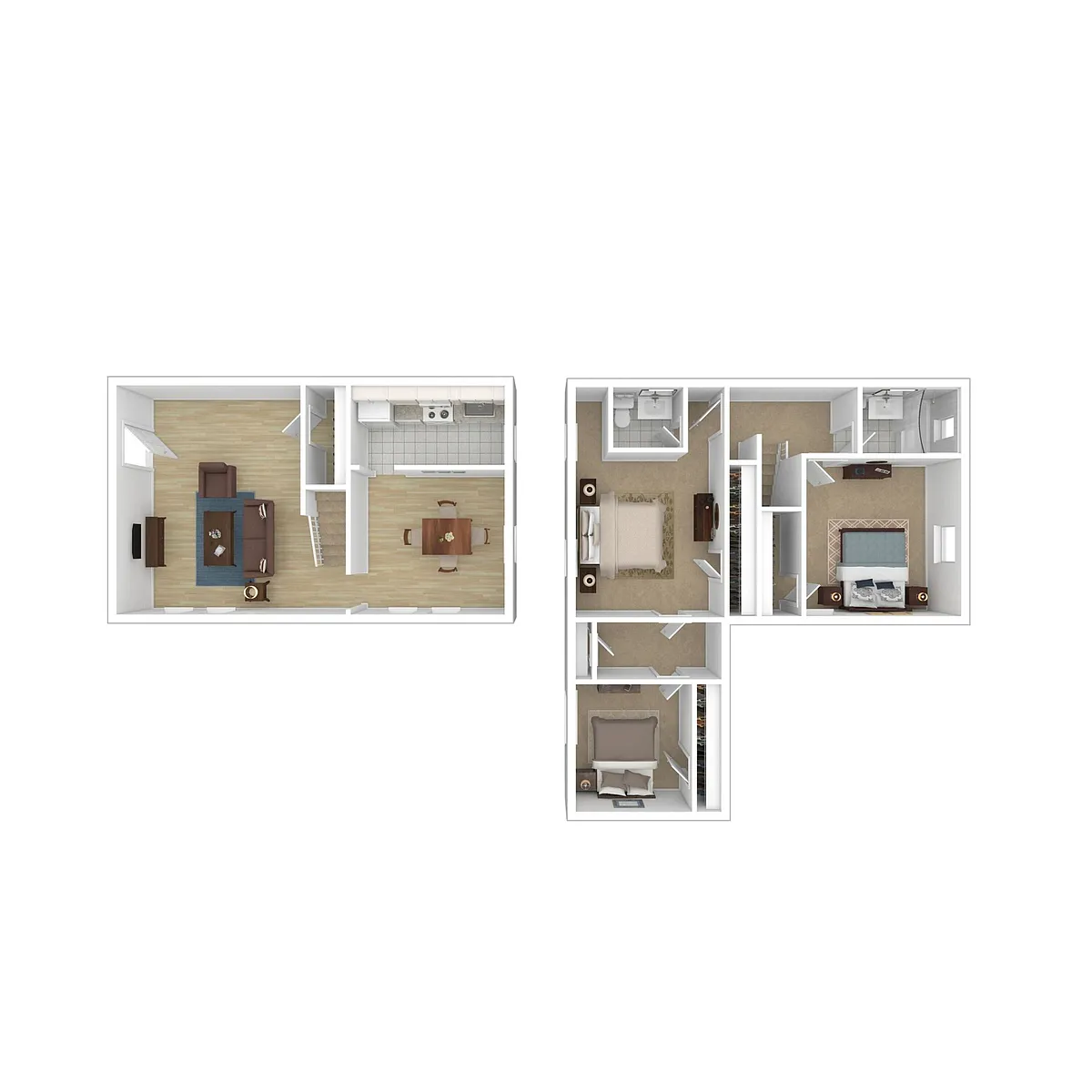 Floor plan 3 Bed Townhome