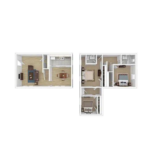 Floor plan 3 Bed Townhome