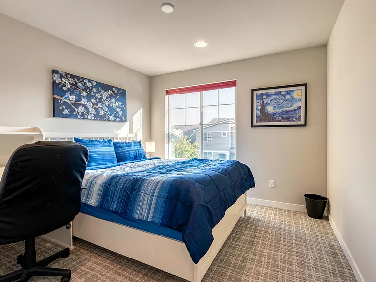 4th Bedroom Upstairs with Full Size bed and full size desk to get work done