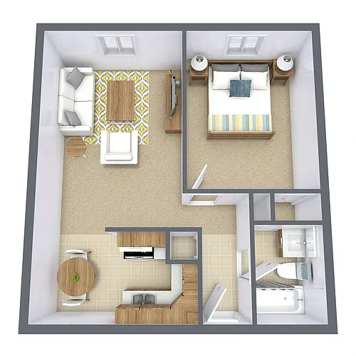 Floor plan One Bedroom 11A