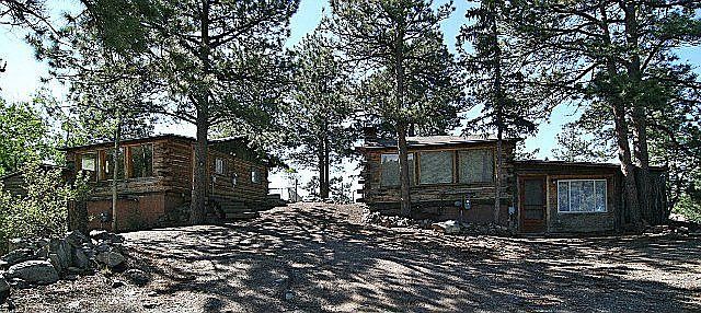 2 log cabins