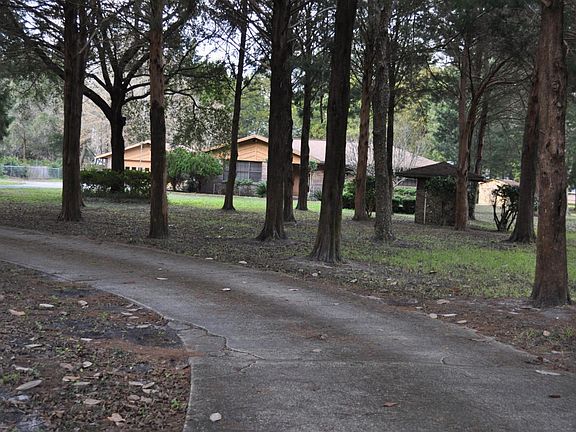 Long winding concrete driveway
