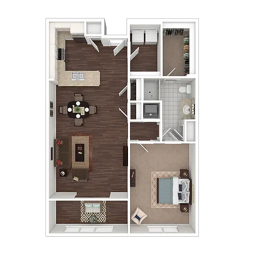 Floor plan 1 Bedroom Traditions w/Sunroom