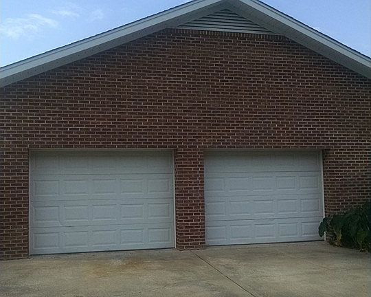 Side view - two car garage