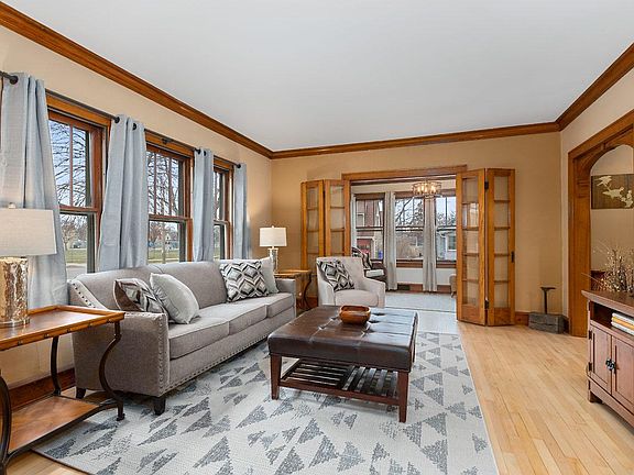 Warm and inviting living room with Smart TV with built-in Roku