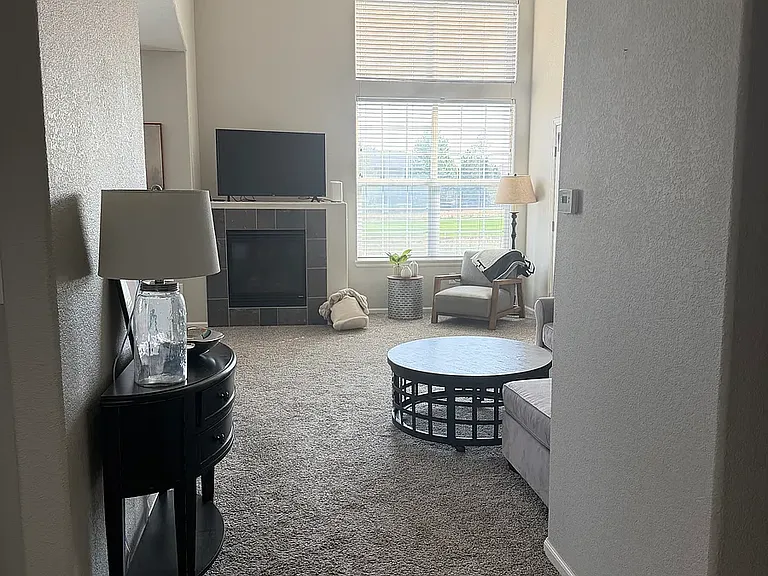Entryway to main living room/dining room/kitchen area
