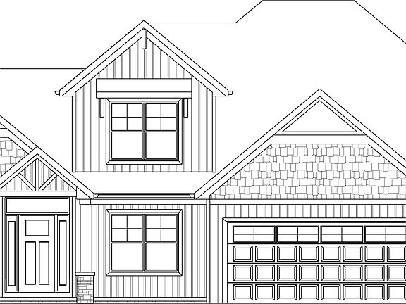 Standard front elevation of the Cherrydale plan.