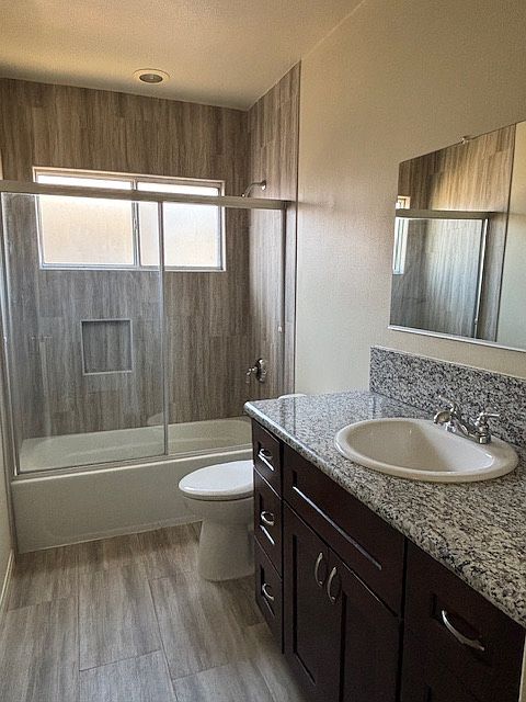 Bright bathroom with lots of storage under cabinet
