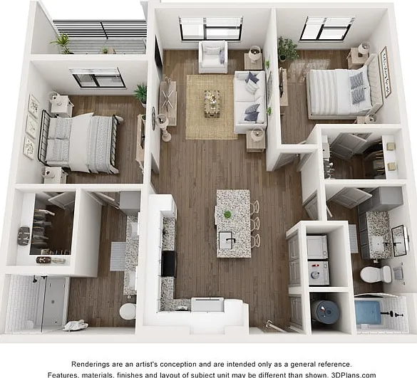 The Franklin is a 1,098 SF two-bedroom two-bathroom apartment with balcony / patio that blends comfort, refinement, and a sense of arrival. The Franklin is a 1,098 SF two-bedroom two-bathroom apartment with balcony / patio that blends comfort, refinement,