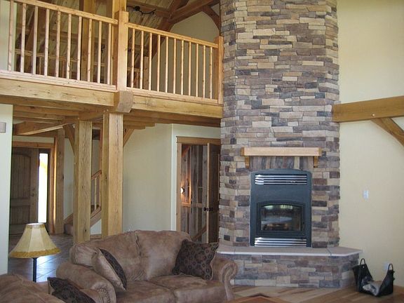 20' Rock Wood Fireplace