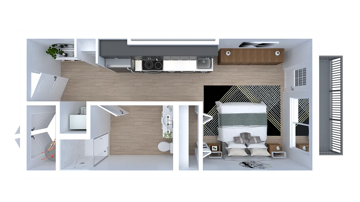 Floor plan Studio 1 ADA