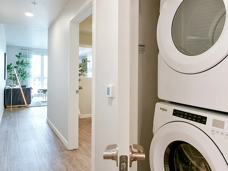 Full size front-loading washer and dryer