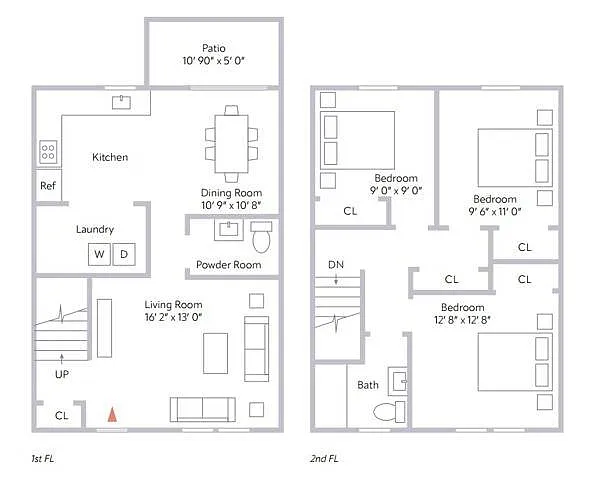 Floor plan C1-3BD/1.5BA