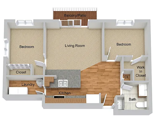 Floor plan Two Bedroom